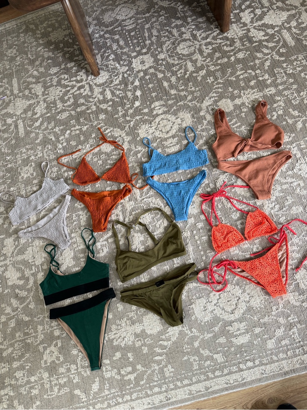 Mixed small/medium Bikini Lot - Multicolor Crochet & Ribbed Swimwear